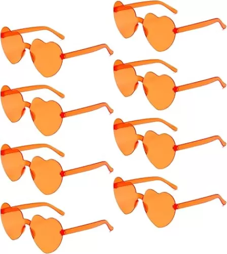 8PCS Heart Sunglasses Colorful Heart Shaped Sunglasses Bulk Sun Glasses for Bachelorette Party Favors Halloween