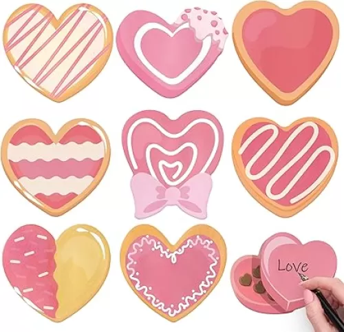 9 Packs Dessert Sticky Notes Sweet Heart Dessert Chocolate Cookie Self-Adhesive Writing Notepads Memo Pads Office School Stationery Supplies Party Favors Classroom Exchange Gifts, 270 Sheets