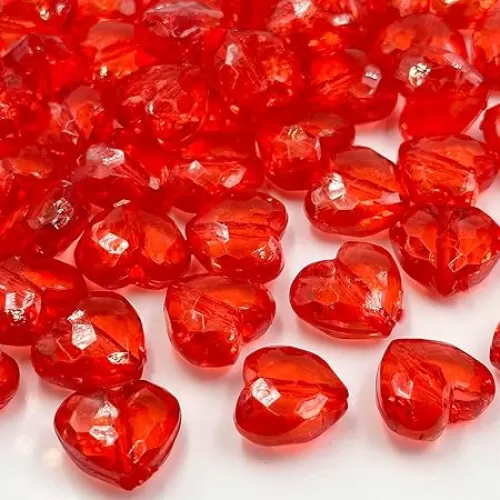 Acrylic Heart Beads, 50 Pcs Translucent Heart Shape Beads 20mm Mixed Cute Love Spacer Loose Beads Bulk for Jewelry Making DIY Crafts Bracelet Necklace
