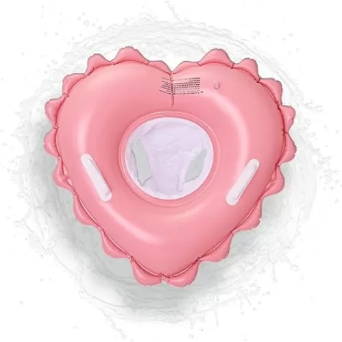 Baby Pool Float with Safety Seat Swimming Ring Inflatable Play Water Toy Swim Floatie for Kids Fire Truck Police Car Heart Shape Style