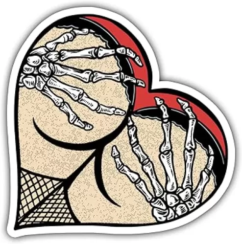 Butt Heart Sticker for Adult Laptop Skateboard Motorcycle Car Bike Luggage Trolley Case Decoration Waterproof Decals