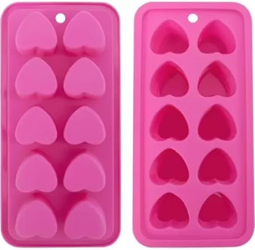 BWESOO 1 Pink Heart Ice Cube Tray, BPA Free, Dishwasher Safe, Silicone, 1 Piece