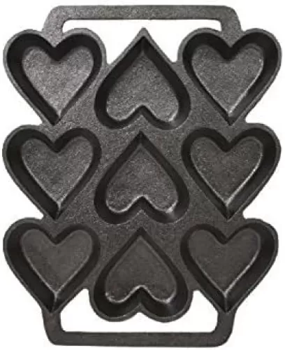 Cast Iron Heart Shaped Cake Pan - 9 x 7.5 Inch