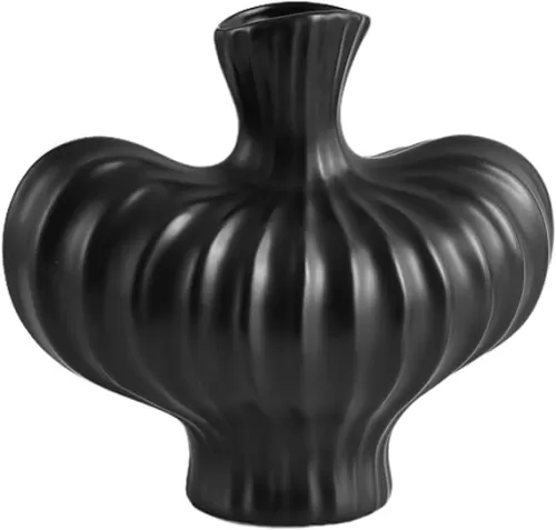 Ceramic Flower Vase for Home Decor: Small Bud Vases with Black Heart Shape - Boho Centerpieces for Mother Wife Friends at Festival Anniversary Birthday Housewarming Gift