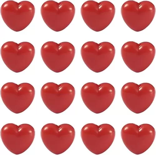 Cheriswelry 100pcs Solid Red Heart Pony Beads Small Cute Heart Opaque Acrylic Beads Spacer for Women Bracelet Necklace Keychain Jewelry Making Hair Braid Supplies 10x11mm