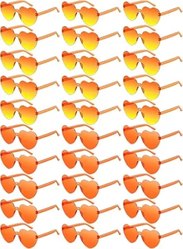 Colzzy 30 Pairs Sunglasses Heart Shaped Glasses Bulk for Women Colorful Bachelorette Party