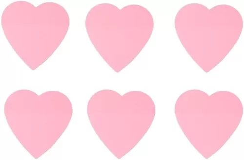 dohobby 300 Sheets Heart Shaped Sticky Notes, Pink Translucent Love Self-Adhesive Notepad, Water-Proof Memo Pad Planner for Office Home (6 Packs)