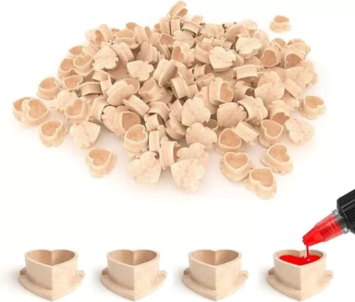 EZ Tattoo Ink Cups - 200pcs Heart Shaped Spliceable Tattoo Ink Caps Biodegradable Disposable ECO-Friendly Pigment Holder Ink Caps for Tattooing Tattoo Supplies