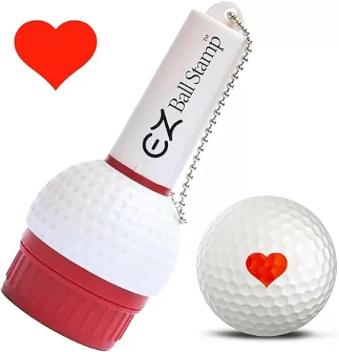 EZBallStamp Golf Ball Stamp - Red Heart