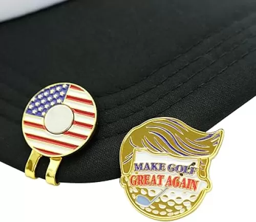 Funny Golf Ball Marker - Make Golf Great Again, Unique Magnetic Hat Clip for Golfers, Cool Golf Accessories for Men Women Golf Lovers