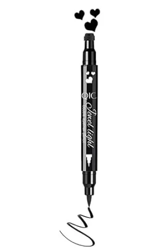 Go Ho Black Liquid Eyeliner Stamp, Heart Stamp Eyeliner Makeup, Heart Gifts, Double-seal Waterproof Eyeliner Pen, Long-lasting Smudge-proof Eye Liner Makeup Tools, 1 PC