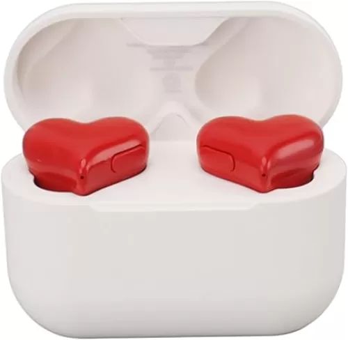 GOWENIC Earbuds, Cute Heart Shaped Bluetooth in Ear Earbud with Noise Cancellation, Stereo Sound Bluetooth Headphones with Charging Case