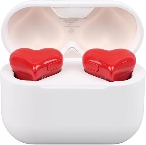 GOWENIC Earbuds, Stereo Sound Bluetooth Headphones with Noise Canceling, Heart Shaped Design and 3 Pairs Earbuds, for Phone Laptop