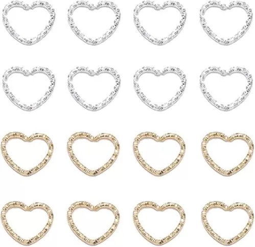 GSHLLO 100 PCS Metal Twisted Open Jump Rings Connectors Unsoldered Rings Jewelry Accessories for Jewelry Making Heart Shaped