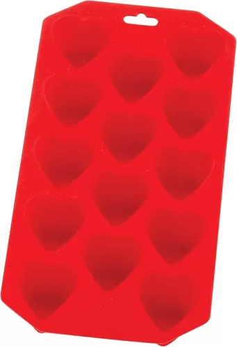 HIC Kitchen Silicone Heart Ice Tray, Non-Stick, Makes 14 Hearts