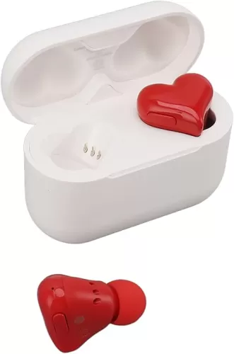 Jectse Bluetooth Earbuds, Cute Heart Shaped Earbuds Noise Cancelling Earbuds with 8 Earplugs, HiFi Stereo Earphones for Cell Phone Laptop