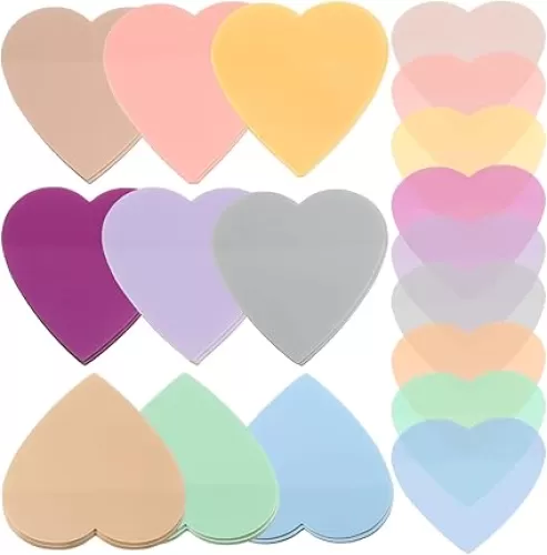 Jetec 900 Sheets Transparent Sticky Notes 18 Translucent Sticky Notes Clear See Through Memo Pad Colorful Self Adhesive Notepads for Notebook Bible Vision Board Office School(Heart, Cute Color)