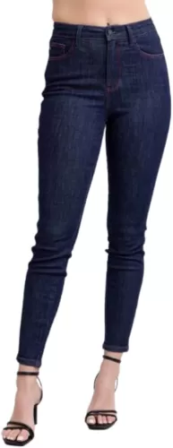 Judy Blue High-Waisted Heart-Shaped Back Pocket Skinny Jeans - Stretchy, Comfortable Fit for All-Day Wear -88916