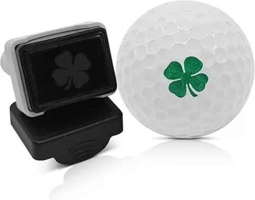 Large Lucky 4 Leaf Clover Emoji Golf Ball Stamp