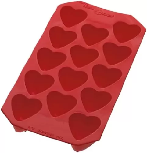 Lekue Heart Ice Cube Tray, Red