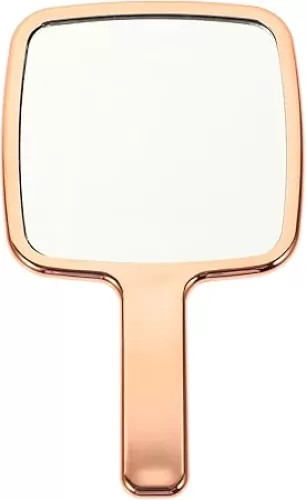 Locker Mirror Heart Mirror Hand Mirror Glass Handheld Mirror with Handle for Makeup Portable Travel Mirror for Men and Women Rose Gold Square Hand Held Mirror Heart Mirror