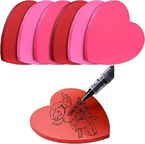 Marspark Heart Shape Cute Sticky Notes Cute Fun Self-Adhesive Pastel Heart Notepads Memo Stickers 300 Sheets for School Office Organizer Girl Lover Valentines(Without Line)