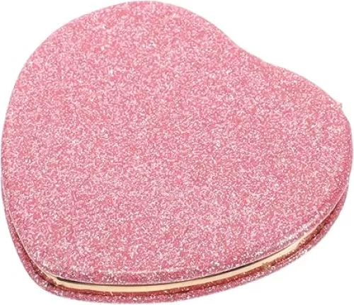 Mini Mirror for Travel Portable Led Makeup Mirror for Women Compact Heart Shape for Girls