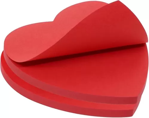 Mini Skater Red Kraft Paper Sticky Notes Heart Shaped Self-Stick Blank Book Tabs Paper Markers Sticky Notes Pad Index Sticker for Home Office Remark (2)