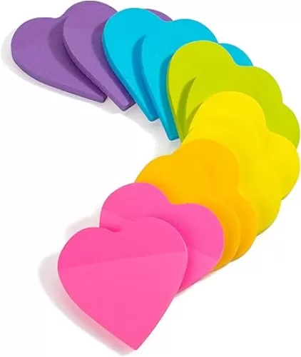 Mr. Pen- Heart Sticky Notes, 12 Pads, 60 Sheets/Pad, Bright Color, Cute Sticky Notes, Heart Shaped Sticky Note