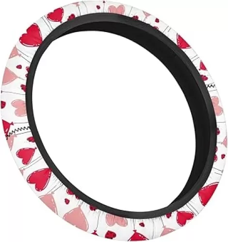 Mumeson Heart Shaped Golf Cart Steering Wheel Cover Golf Cart Accessories Elastic Small Steering Wheel Protector Universal Fit Golf Cart Club Cars
