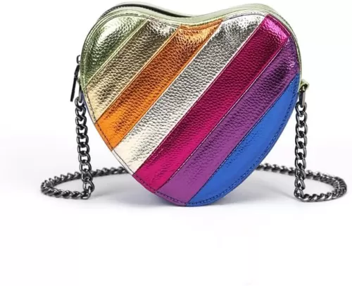 New Women Denim Jeans Cell Phone Bag Cute Heart Shaped Mini Crossbody Handbag for Women