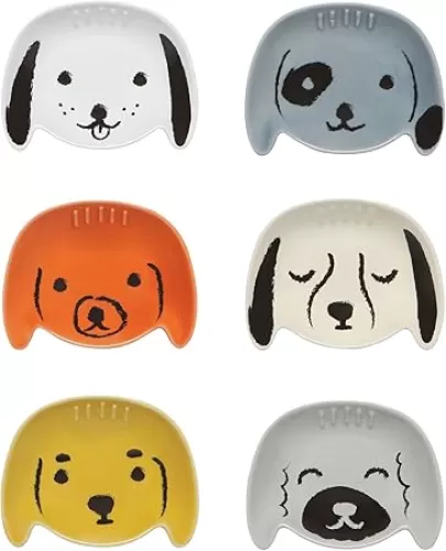 Now Designs Dog Shaped Pinch Bowls, Puppy Love, Set of 6