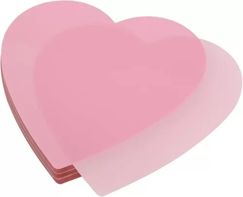 ONLYKXY 3 Pack Heart Shaped Transparent Sticky Notes 2.8X2.8in Waterproof Self-Stick Book Tabs 150 Sheets PET Markers Sticky Notes Pad (Pink)