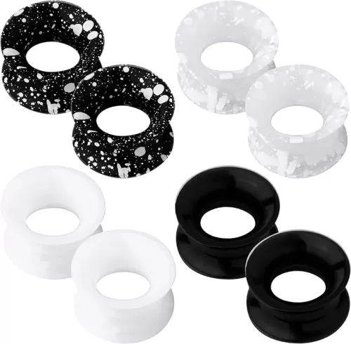 OUFER 8PCS Silicone Ear Gauges Flexible Ear Tunnels Plugs Stretchers Expander Double Flared Flesh Ear Piercing Jewelry for Women Men