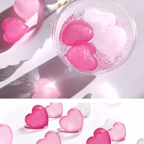 Reusable Ice Cube, 30 pcs Heart Shape Reusable Ice Cubes for Drinks, Whiskey, Cocktails, Wine, Coffee.Washable Non-Melting Plastic Ice Cubes BPA