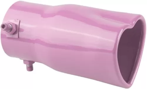 Sakali 63mm Heart-Shaped Tail Pipe Car Stainless Steel Exhaust Muffler Tip 2.5 inch Inlet Universal Fit Exhaust Pipe (Pink, Straight)