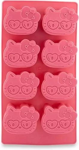Sanrio Hello Kitty Hearts Flexible Silicone Ice Cube Tray In Character Shapes | Reusable Ice Mold For Freezer | Makes 8 Cubes