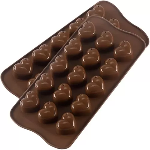 Silicone Heart Chocolate Mold, Candy Molds for Party, Wedding, Jelly, Heart Shaped Ice Cube, Pack of 2