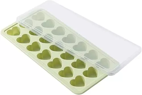 Silicone Heart Ice Cube Tray - Heart Ice Cube Tray with Lid, 21 Holes Silicone Heart Shaped Ice Cube Tray, Heart Ice Mold, Heart Shaped Ice Tray Silicone, Easy to Remove, Easy to Clean, BPA Free