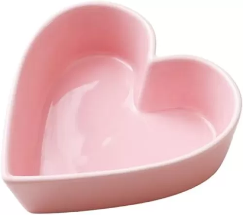 Sizikato Cute Heart Shaped Ceramic Salad and Dessert Bowl