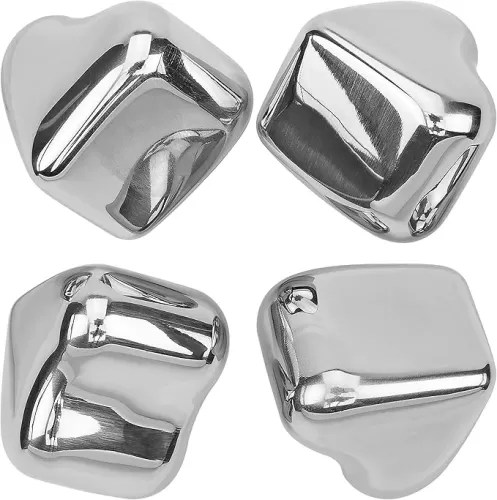 Southern Homewares Heart Shape Stainless Steel Chilling Ice Cubes Reusable For Whiskey Wine Beverage Set of 4 - SH-10162-S4