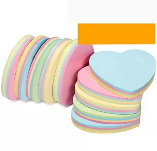 Sticky Notes Self-Sticky Notes, 100 Sheets/Pad, 10Pads/Pack in Box, Easy to Post for School, Business, Family, Great Office Supplies (Heart Shape)