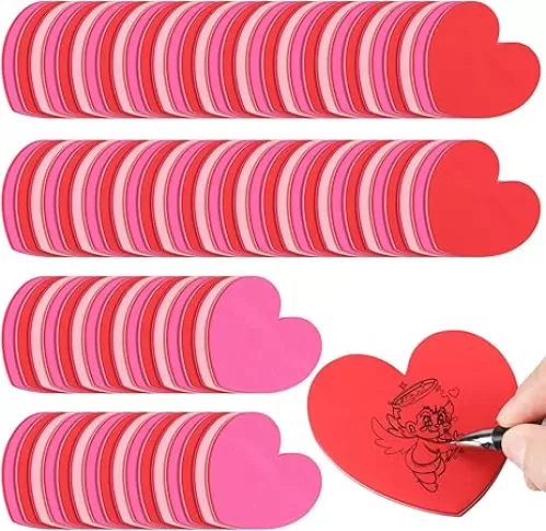 Teling 96 Pcs 2880 Sheets Heart Sticky Notes 3 x 3 Inch Heart Notepads Cute Note Pads Removable Self Stick Mixed 3 Color Sticky Memo for Office Business School Home Valentine's Day Girl Women