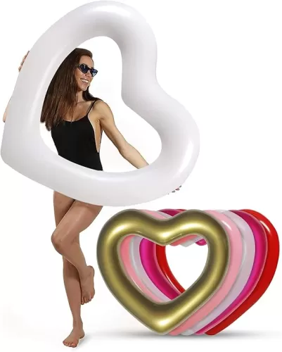 The Original Heart Pool Floats for Adults by LOTELI – Thicker & Stronger – Large Inflatable Pool Floats for Parties Bachelorette Wedding Float – River Lake Beach Raft - Durable & Easy to Inflate