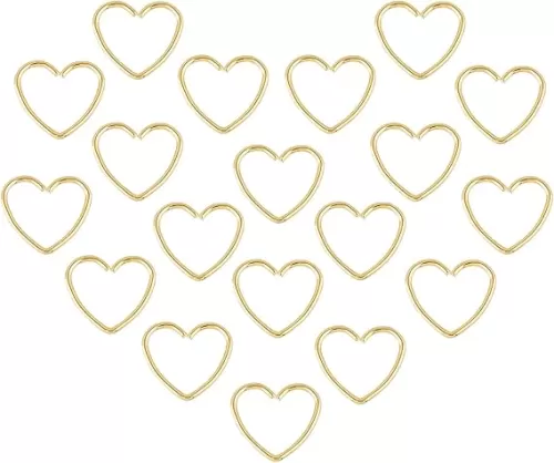 UNICRAFTALE 50pcs Golden Heart Jumps Rings 20 Gauge Open Jump Rings Stainless Steel Jump Rings Connectors for DIY Jewelry Making, 9x10x0.8mm