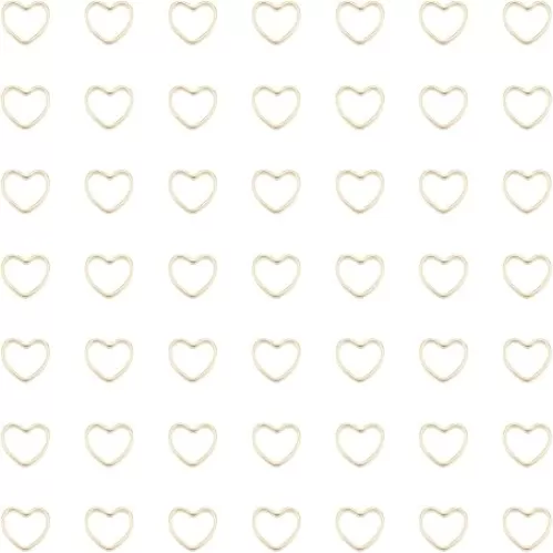 UNICRAFTALE 80Pcs 24K Gold Plated Heart Linking Rings 7.5mm Open Bezels Linking Rings Heart Hollow Ring Charms Earrings Beading Hoop Links Jewelry Connectors for Bracelets Earring Making