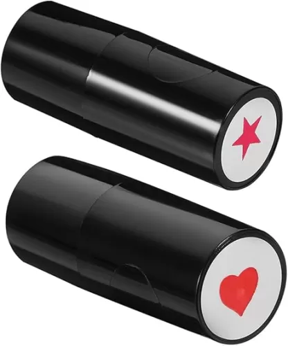 Uonlytech 2Pcs Portable Golf Ball Marking Stamp Heart Shape Adorable Teaching Stamper Quick Dry Material for Golf Learners Golfing Accessories Easy to Use Store