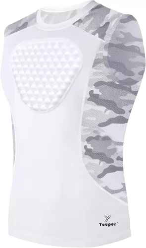 Youper Adult Padded Chest Protector Shirt, Heart-Guard/Sternum Protection for Baseball, Football, Lacrosse & Goalies