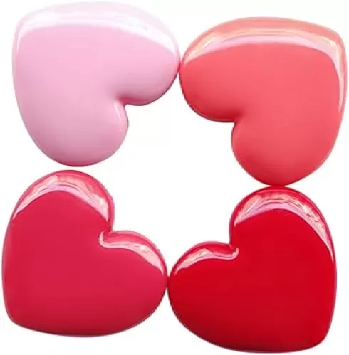 1set Heart Shape Refillable Container for Travel Lightweight Cases for Lipstick Eyeshadow Blusher for Women and Odorless and Safe to Use Random Color 4pcs