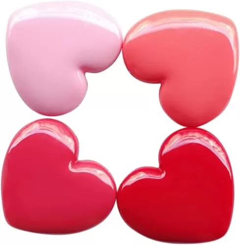 1set Refillable Heart Shape Cosmetic Containers for Lipstick Eyeshadow and Blusher Cute Travel Bottles for Creams Lightweight and Portable Makeup Storage for Women Random Color 4pcs